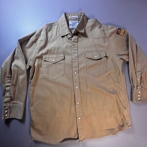 Flame Resistant FR Work Shirt Mens XL HRC 2 UL Classified Long Sleeve Button Up